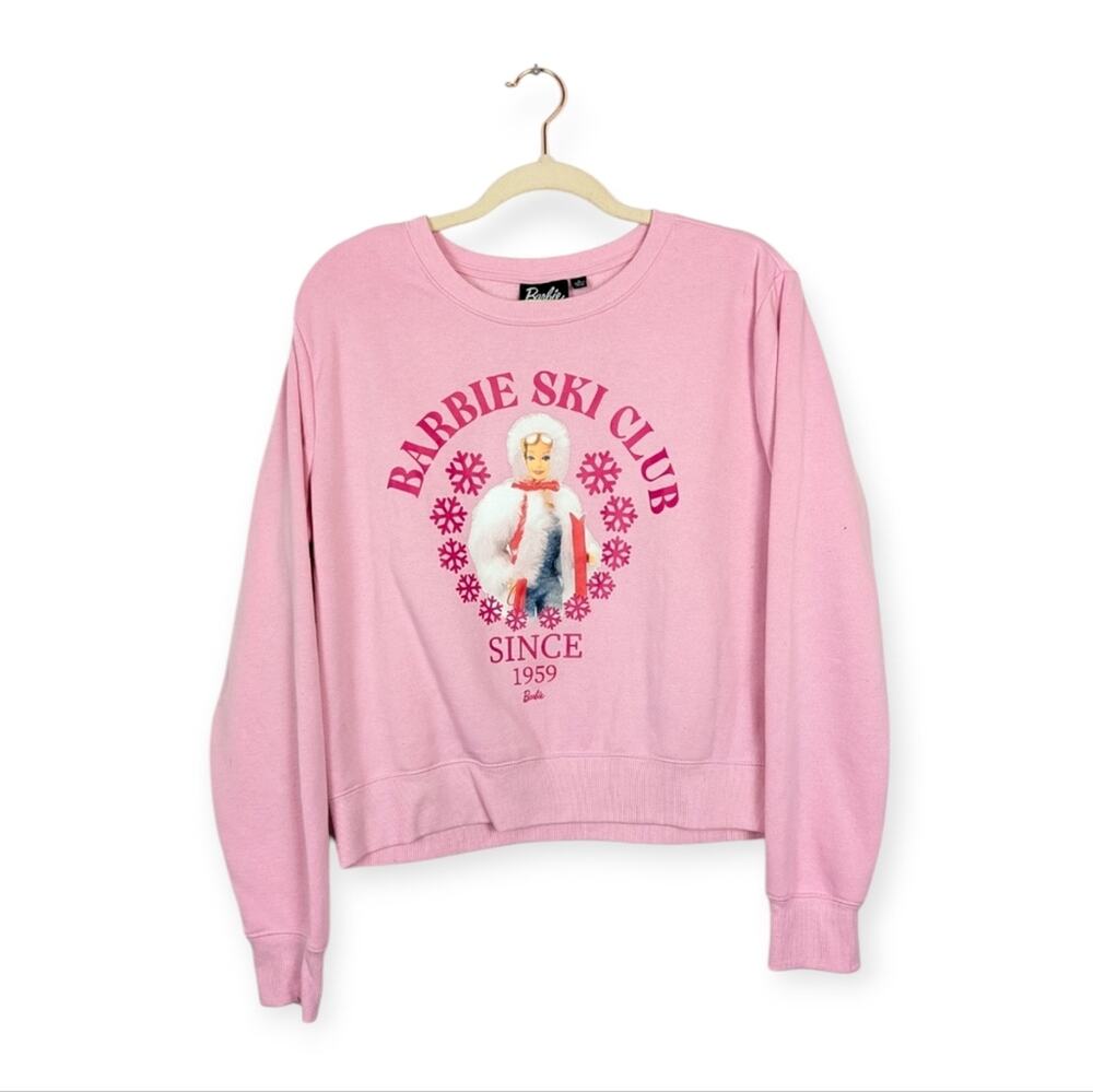 Barbie Ski Club Sweatshirt L Pink Graphic Long Sleeve Retro Casual Trendy